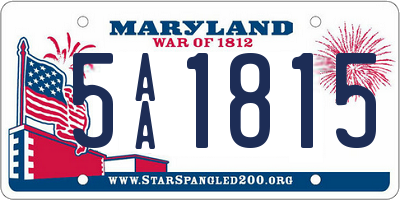 MD license plate 5AA1815