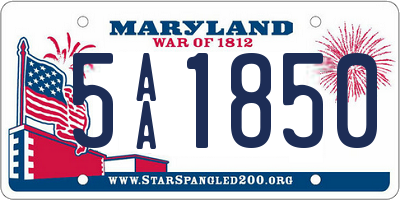 MD license plate 5AA1850