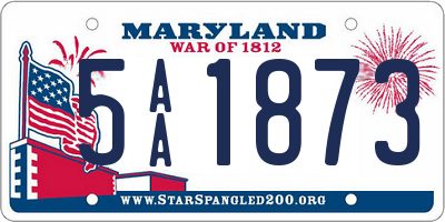 MD license plate 5AA1873