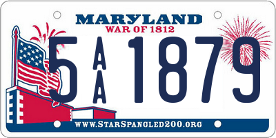 MD license plate 5AA1879