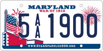 MD license plate 5AA1900