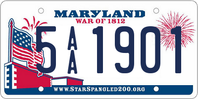 MD license plate 5AA1901