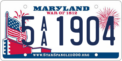 MD license plate 5AA1904