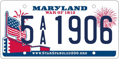 MD license plate 5AA1906