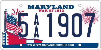 MD license plate 5AA1907