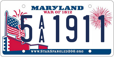 MD license plate 5AA1911