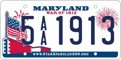 MD license plate 5AA1913