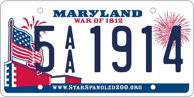 MD license plate 5AA1914