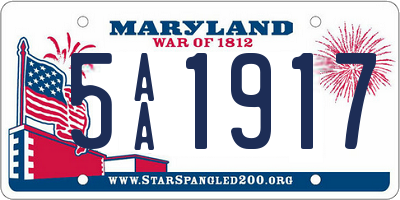 MD license plate 5AA1917