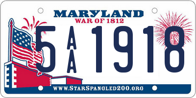 MD license plate 5AA1918