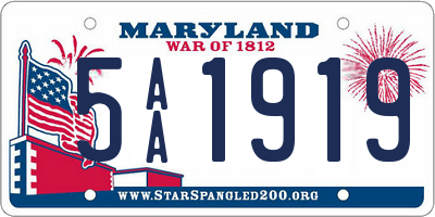 MD license plate 5AA1919