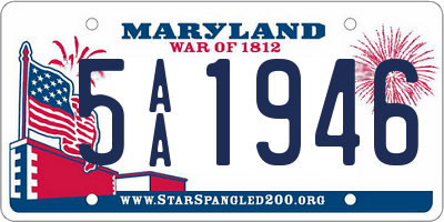 MD license plate 5AA1946
