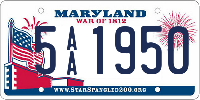 MD license plate 5AA1950