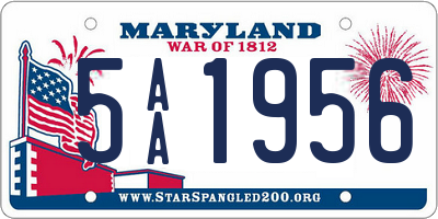 MD license plate 5AA1956