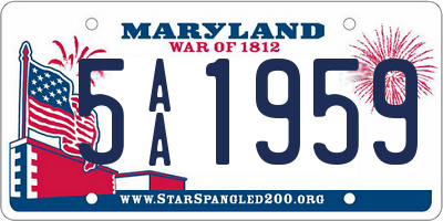 MD license plate 5AA1959