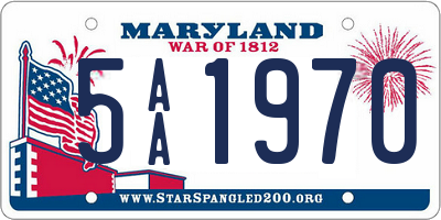 MD license plate 5AA1970