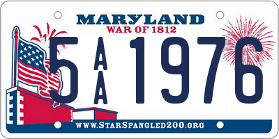 MD license plate 5AA1976