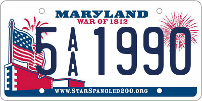 MD license plate 5AA1990