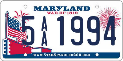 MD license plate 5AA1994