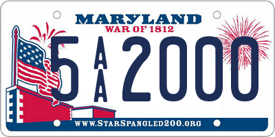 MD license plate 5AA2000