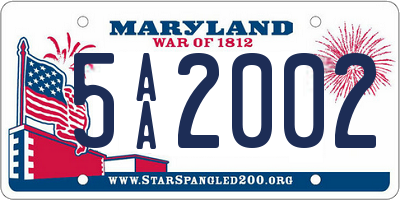 MD license plate 5AA2002