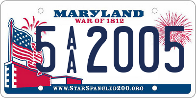 MD license plate 5AA2005