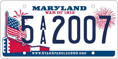 MD license plate 5AA2007