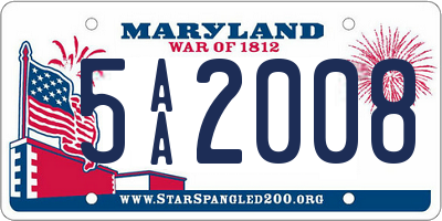 MD license plate 5AA2008