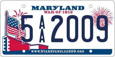 MD license plate 5AA2009