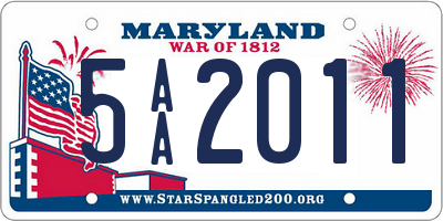 MD license plate 5AA2011