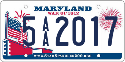 MD license plate 5AA2017