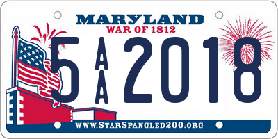 MD license plate 5AA2018