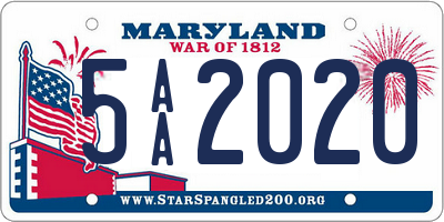 MD license plate 5AA2020