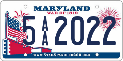 MD license plate 5AA2022