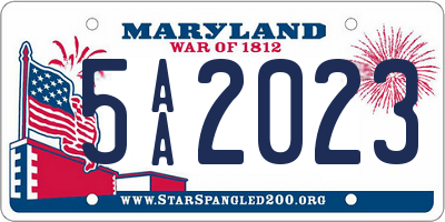 MD license plate 5AA2023