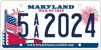 MD license plate 5AA2024