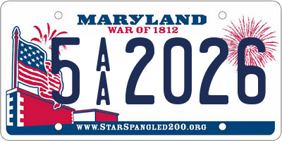 MD license plate 5AA2026