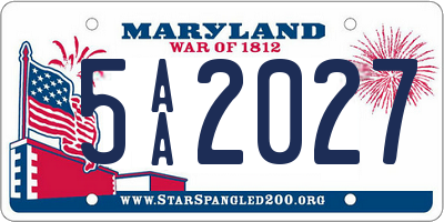 MD license plate 5AA2027