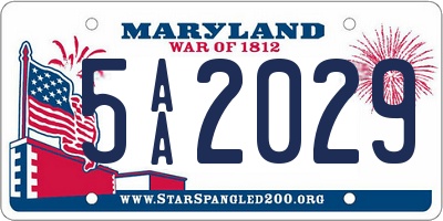 MD license plate 5AA2029