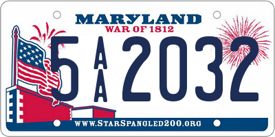 MD license plate 5AA2032