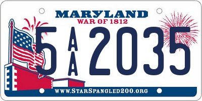 MD license plate 5AA2035