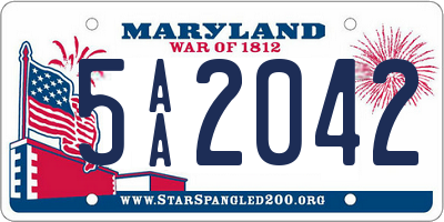 MD license plate 5AA2042