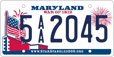 MD license plate 5AA2045