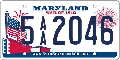 MD license plate 5AA2046