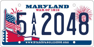 MD license plate 5AA2048