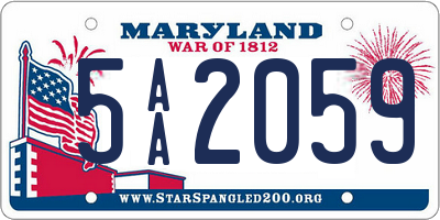 MD license plate 5AA2059