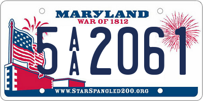 MD license plate 5AA2061