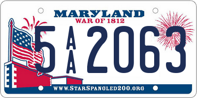 MD license plate 5AA2063