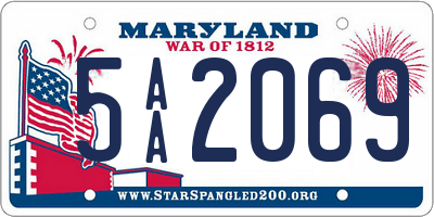 MD license plate 5AA2069