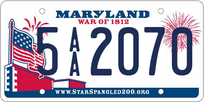 MD license plate 5AA2070